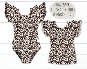 Leopard Leotard Girls Leopard Shirt Leopard Birthday Flutter Sleeve Leotard with Snaps Newborn Baby Leotard Toddler Leotard SIZES NB - 6T