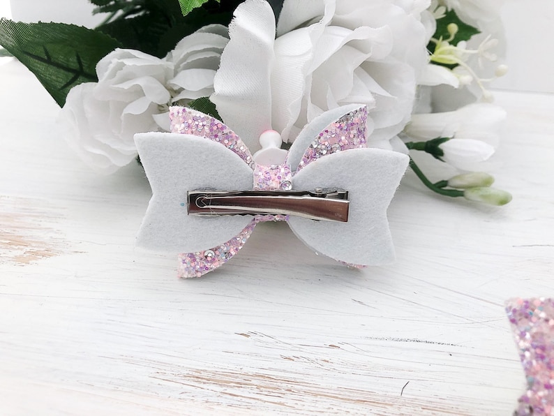 Rainbow Hair Clip Glitter Bow Rainbow Headband Piggy Clips No Slip Clips Girl Birthday Bows Toddler Hair Clips Pigtail Bows 3 Hair Bow