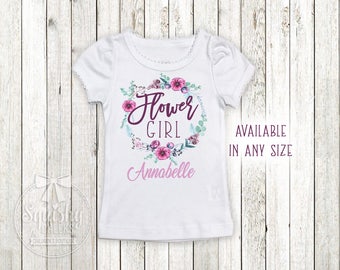 Flower Girl Shirt Flower Girl Gift Flower Girl Invite Gift Personalized Flower Girl Shirt Wedding Rehearsal Flower Girl Gift Any Size