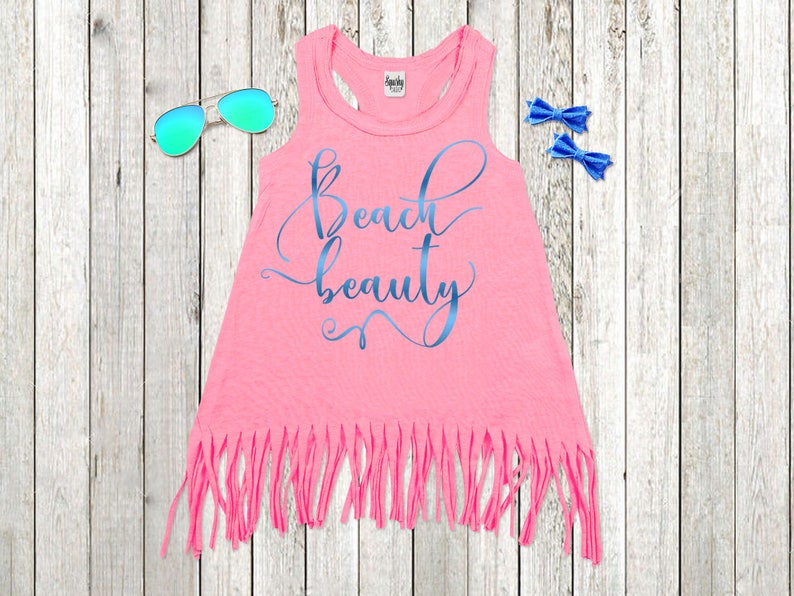 Beach Beauty Girls Summer Dress Boho Girl Clothes Girls Dress Boho Fringe Dress Baby Girl Summer Vacation Toddler Girl Dress Squishy Cheeks image 1