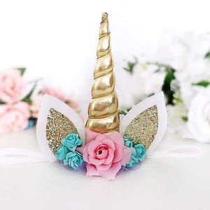 Baby Unicorn Headband Unicorn Hair Clip Unicorn Horn Halloween Unicorn Birthday Newborn Unicorn Photo Props Girl Birthday Outfit image 1