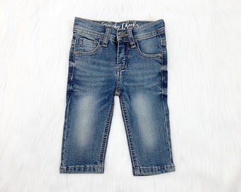 Baby Jeans Baby Mädchen und Baby Jungen Jeans Kleinkind Jeans Unisex Jeans Säugling Denim Verstellbare Bund Baby Hosen Kinder Hosen Größe Neugeborene-5T