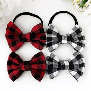 Buffalo Plaid Bow Hair Clip Headband Buffalo Plaid Christmas Bow Baby Girl Headband Toddler Bow Hair Clip Girl Accessories