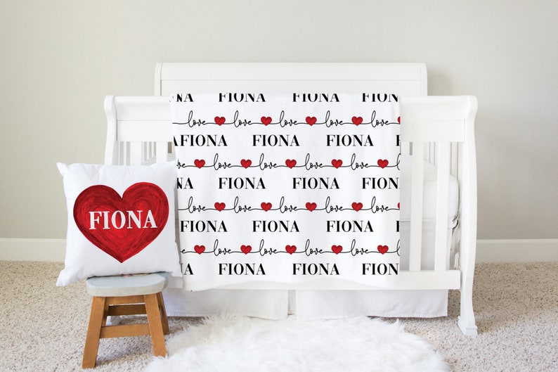 Love Baby Blanket Baby Girl Valentines Blanket Personalize Etsy