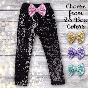 Baby Girl Black Leggings Baby Girl Pants Black Leggings Black Sparkle Pants Black Sequin Pants Girl Clothes Birthday Pants Sizes Newborn-6T