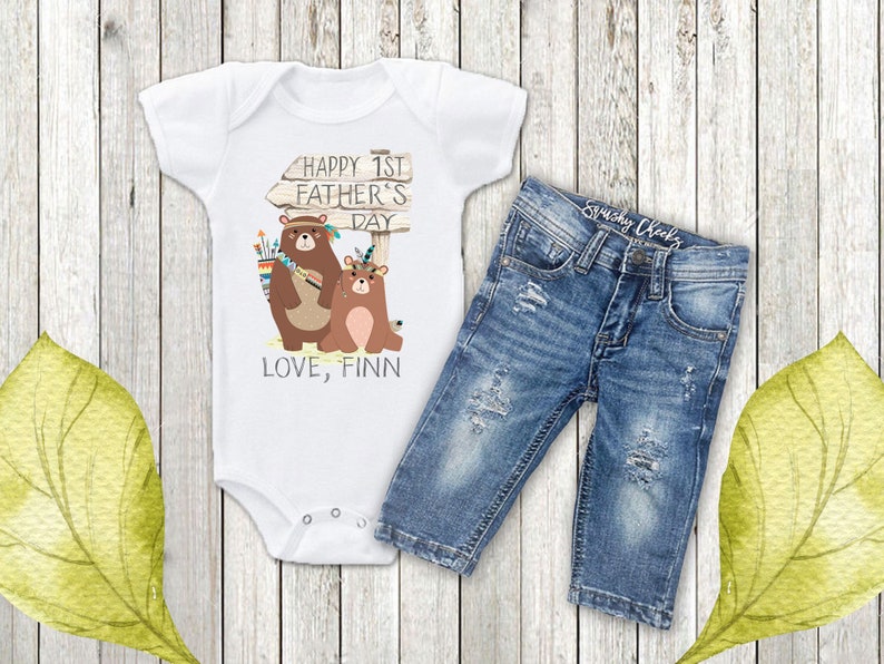 1st Father's Day Baby Boy Outfit Personalized Etsy