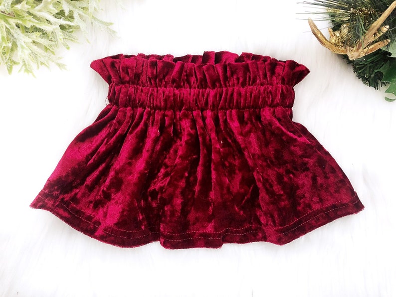 Red Velvet Christmas Skirt Holiday Photos Birthday Baby Valentine Clothes Toddler Valentine Skirt Newborn-6T image 1