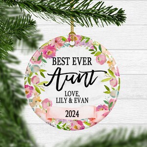 Gift for Aunt Gift from Niece Personalized Auntie Christmas Ornament Beat Ever Auntie Ornament Yearly Ornament Free Shipping