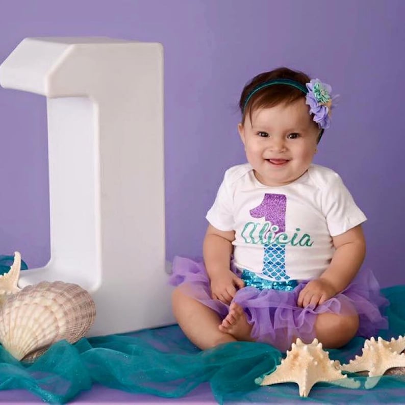 Mermaid Birthday Outfit First Birthday Outfit Little Mermaid Etsy