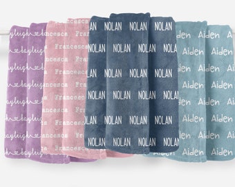 Benutzerdefinierte Name Decke Personalisierte Babydecke Baby-Dusche-Geschenk-Mädchen-Decke-Jungen-Decke Wählen Sie Ihre Farben und Schriftart