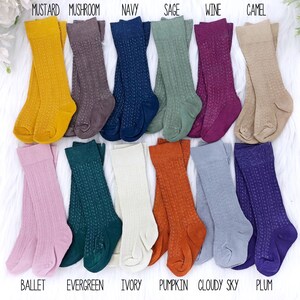 Fall Baby Knee High Socks Girl Boy Hand Dyed Cable Knit Socks Mustard Navy Pumpkin Infant Toddler Girl Boy Size Newborn-10 Years imagem 2