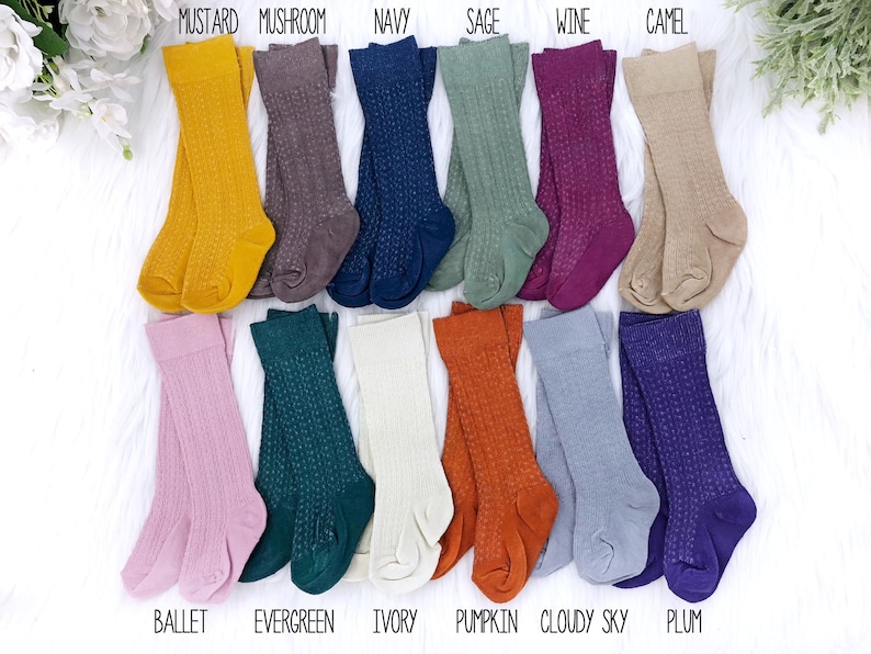Fall Baby Knee High Socks Girl Boy Hand Dyed Cable Knit Socks Etsy