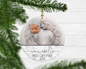 Babys 1st Christmas Ornament Newborn Photo Personalized Ornament Girl Best Gift Ever Baby Girl Baby Boy New Baby Gift FREE SHIPPING