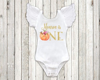 Girl's 1st Birthday Pumpkin Outfit, Fall Boho Top