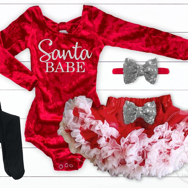 Kerstoutfit voor meisjes Santa Babe Fluwelen turnpakje Kerstjurk voor meisjes Peuter Kerstoutfit voor babymeisje Kerstjurk voor baby's