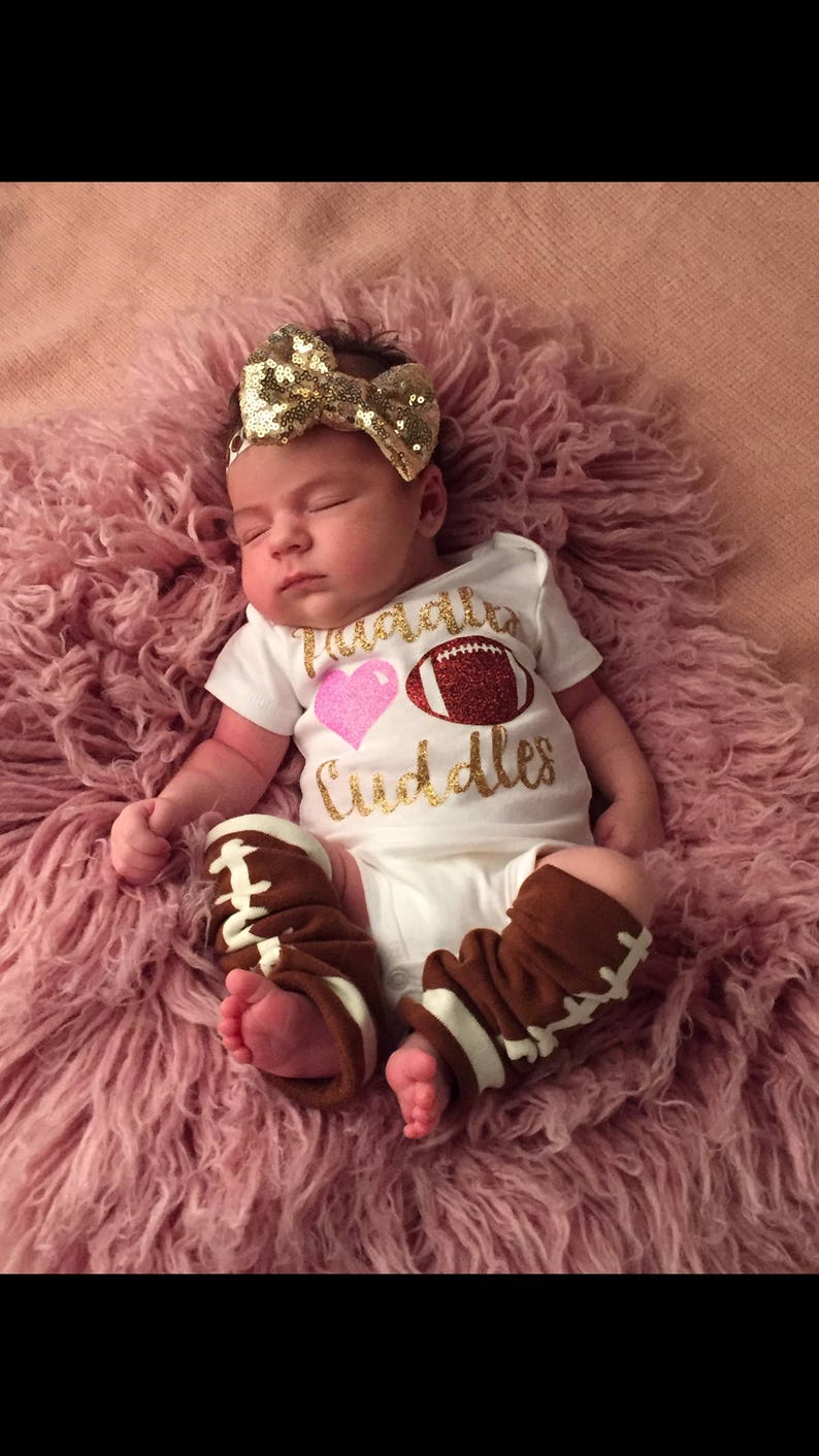 Baby Girl Football Outfit Girl Football Bodysuit Huddles and Etsy Canada