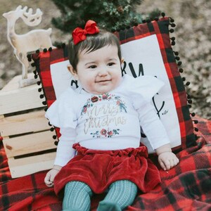 Baby Girl 1st Christmas Outfit First Christmas Dress Newborn Christmas Outfit Infant Christmas Dress 1st Christmas Dress image 2