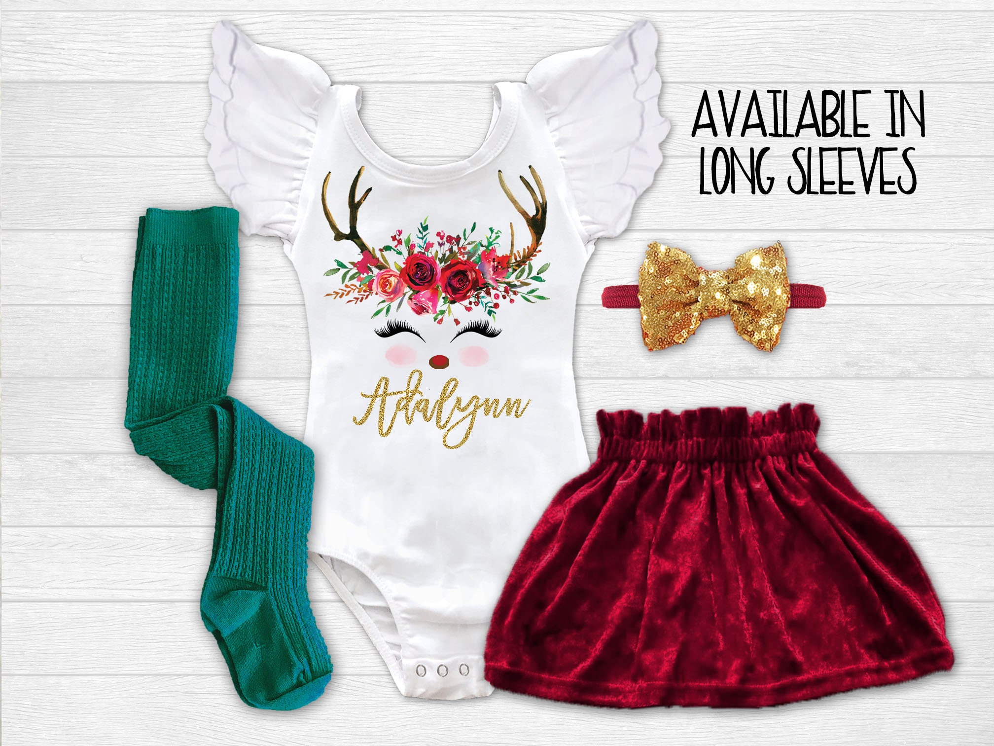 6-9M NEW 0-3M 3-6M Baby Girl Xmas Santa Dress Outfit /& Tights Age Newborn
