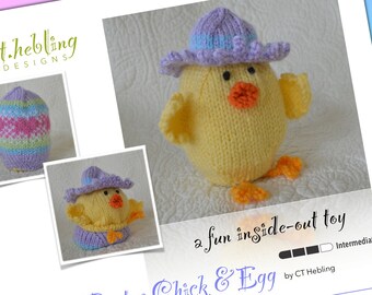 Easter Chick & Egg Knitting Pattern: Ostara Inside-Out Toy (PDF Pattern)
