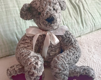 OOAK Handmade Real Vintage coat up-cycle Fur Artist Teddy Bear (2003)