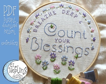 Embroidery PDF Pattern - Blessings