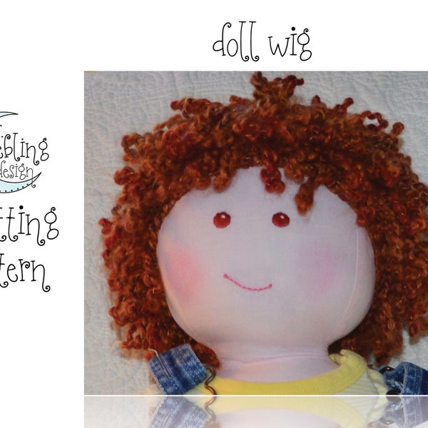 Knit Doll Wig 2 sizes PDF Knitting Pattern