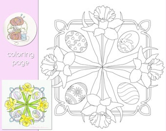 Ostara Easter Spring Coloring Page