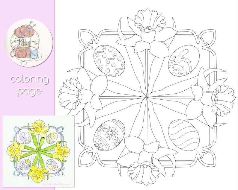 Ostara Easter Spring Coloring Page | Etsy