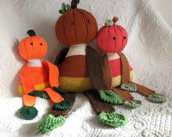 Candy Corn Pumpkin Doll Knitting Pattern: Halloween Toy & Fall Decor (PDF Pattern)