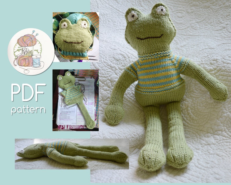 Frog Stuffed Toy PDF Knitting Pattern Etsy UK