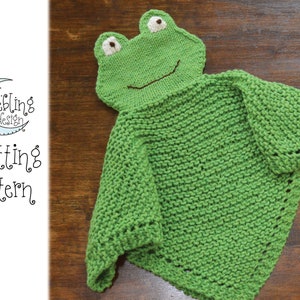Frog Lovey Knitting Pattern: Baby Puppet Blanket Toy (PDF Pattern)