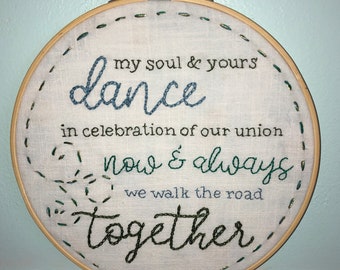 Embroidery PDF Pattern - My soul and yours dance…
