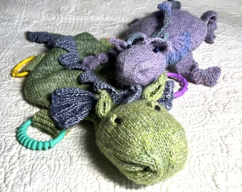 Dragon Knitting Pattern: Lovey or Stuffed Buddy (PDF Download