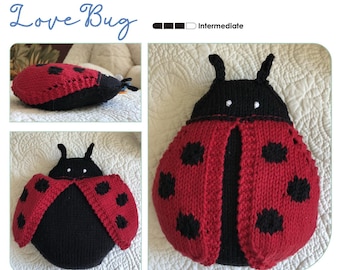 LoveBug Knitting Pattern: Ladybug Toy/Lovey (PDF Pattern)