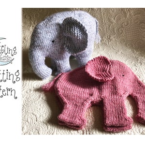 Elephant Lovey or Stuffed Toy PDF Knitting Pattern