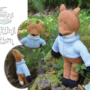Fox Knitting Pattern: Seamless Toy with Sweater (PDF Pattern)
