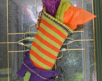 Witch Boot Stocking Knitting Pattern PDF – Halloween or Christmas Elf Boot