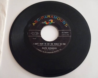 Fats Domino &quot;Lazy Lady/I Don&#39;t Want To Set The World On Fire&quot; 45 Record ~ ABC Paramount~ Play Tested FREE SHIP
