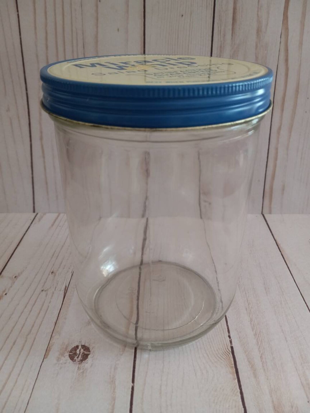 Vintage Large 48 Oz Miracle Whip Jar Metro Glass Bottle FREE Etsy