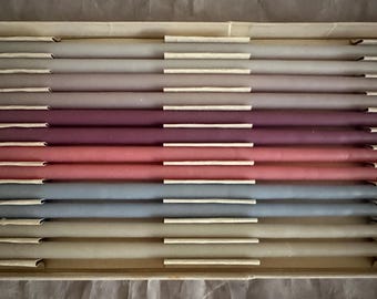 Vintage Colonial Flower Tapers~ Set of 12 Original Box Pastel Colors~ Colonial Candle Co of Cape Cod