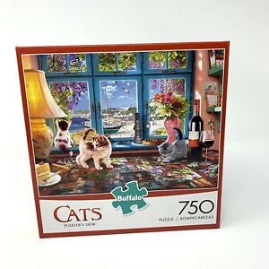 Cats Puzzlers Desk 750 Piece Puzzle ~ Complete ~ By Buffalo 24 x 18 ~ FREE SHIP