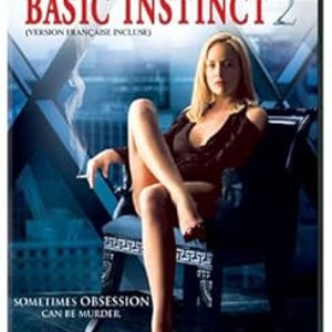 May include: DVD cover for the movie Basic Instinct 2, featuring Sharon Stone and David Morrissey. The cover is red and black with the title in white. The tagline is "Sometimes obsession can be murder."