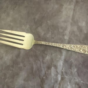 Kirk Stieff Repousse Large Serving Fork 8 5/8&quot; ~ Sterling~ Rare and Hard to Find~Marked S Kirk & Son Inc Sterling FREE SHIP