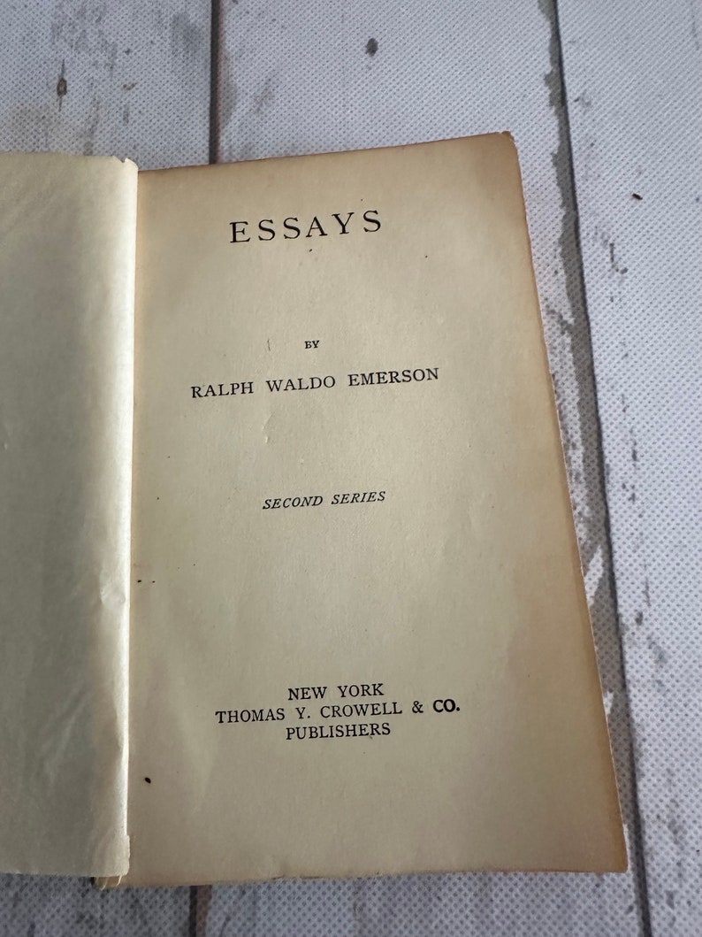 Ralph Waldo Emerson "ESSAYS" Second Series Softcover~Antique Publication 1800's Thomas Y Cromwell New York~ Antiquarian Book FREE SHIP image 3