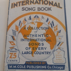 International Song Book~ Sheet Music for 37 World Wide National Anthems~ 1933~ Paperback~ FREE SHIP