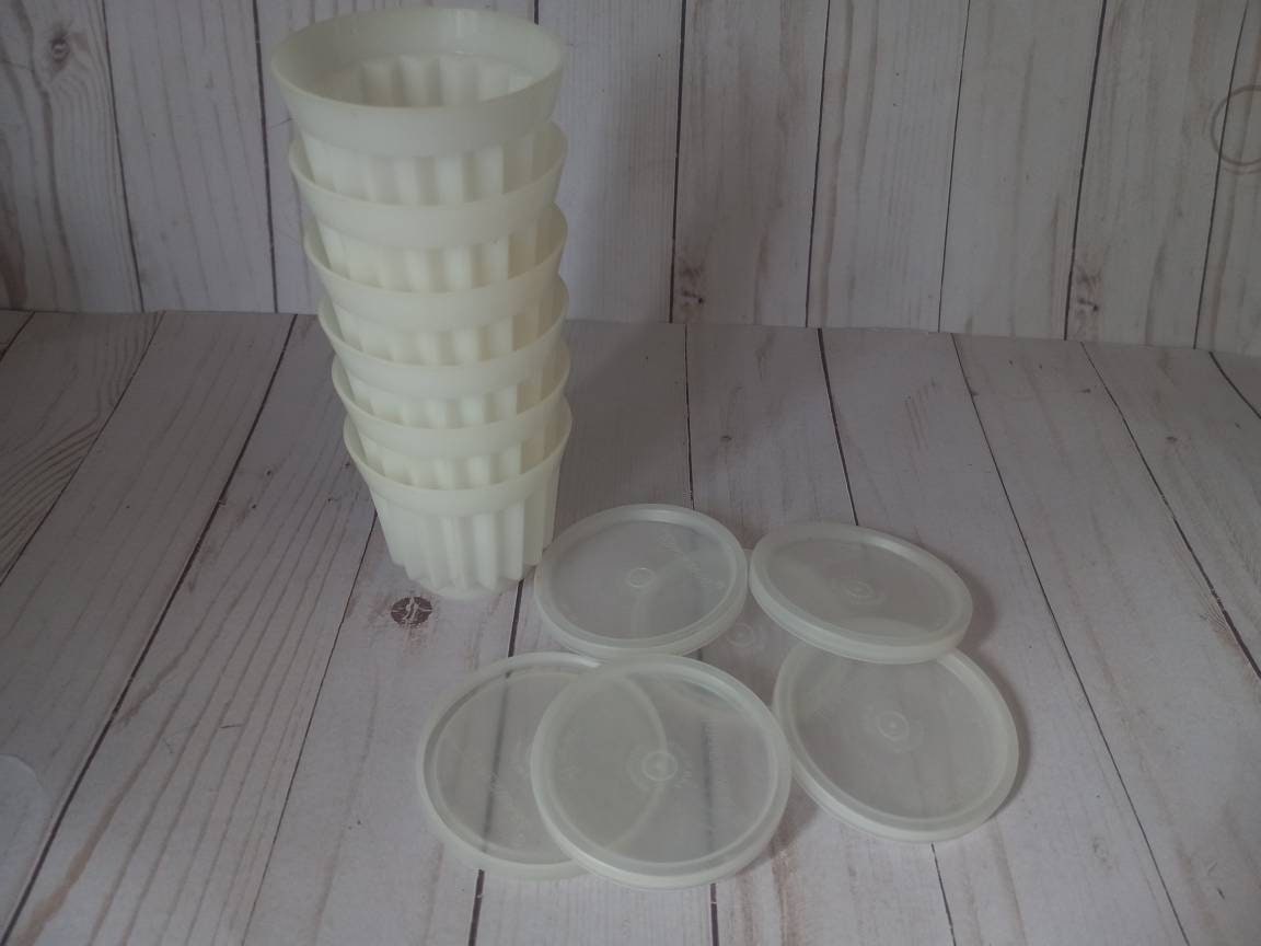 Vintage Tupperware Midget Tiny Medication Cups 4789A 101 Container 2oz  Plastic Cups Salad Dressing, Carry Along Pastel or Red & Clear -   Finland