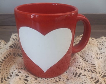Waechtersbach Red/White Heart Mug~ VALENTINES DAY~ W. Germany~ Free Shipping to USA