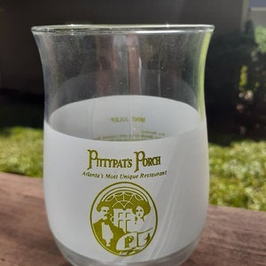 PITTYPAT&#39;S PORCH Atlanta Restaurant Frosted Mint Julep Souvenir Glass ~ Restaurant Ware FREE Ship