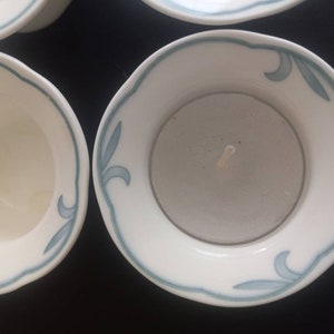 Villeroy & Boch Florina Individual Tealight Candle Holders ~ Lot of 4~ Lovely Blue and White~ FREE SHIP