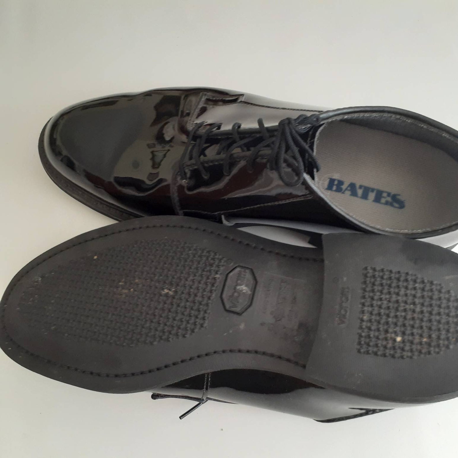 bates patent leather boots